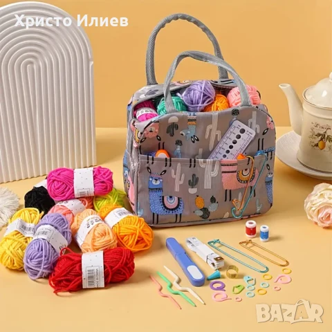 Комплект за плетене на една кука за начинаещи с чанта 75 части, снимка 12 - Други стоки за дома - 51201463