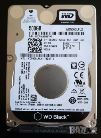 2.5” Твърд диск HDD 500GB WD Black Western Digital НДД хард длайв, снимка 4 - Твърди дискове - 47250086