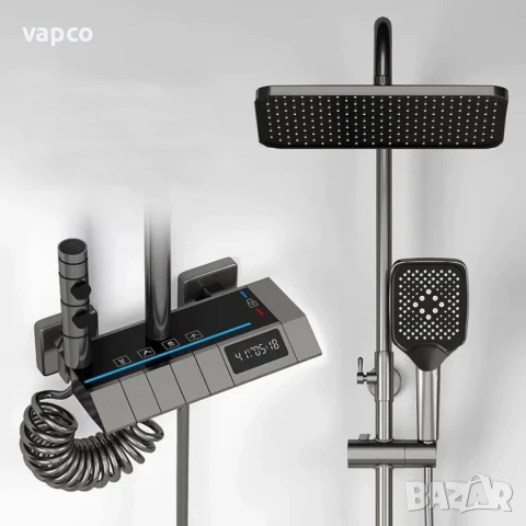 Модерен интелигентен термостатен душ с дисплей и LED подсветка, снимка 2 - Душове - 51140600