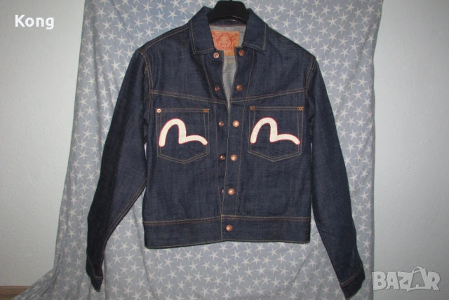 винтидж Evisu jeans jacket USA Ново яке от естествена кожа Италия дънково САЩ Vera pelle Italy, снимка 2 - Якета - 53479357