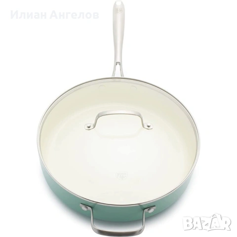 GreenLife 30 см тиган за соте 4,8 л керамичен незалепващ от Англия