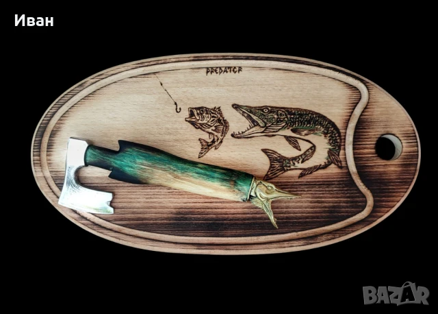 Брадва щука мини брадвичка дъска за рязане 