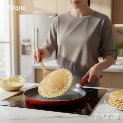 Тиган за палачинки Votlz OV54422A26 – незалепващо мраморно покритие, 26 см, снимка 2 - Декорация за дома - 53045883