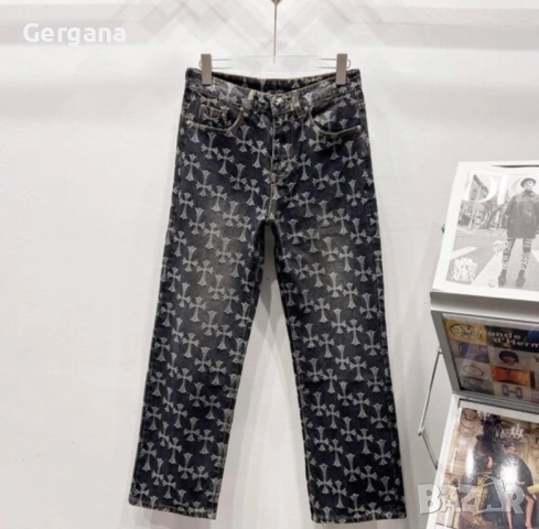 сиви дънки Chrome Hearts