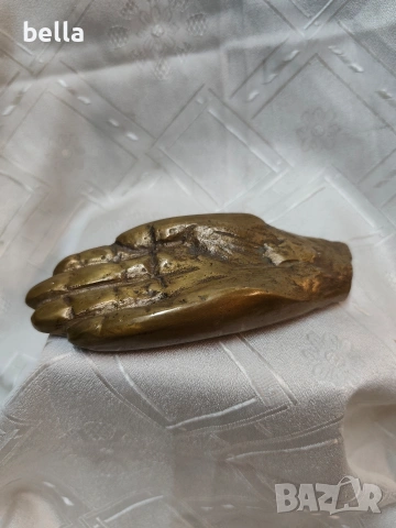 Автентична бронзова пластика „Ръка"- изключително масивна , снимка 2 - Антикварни и старинни предмети - 53474601