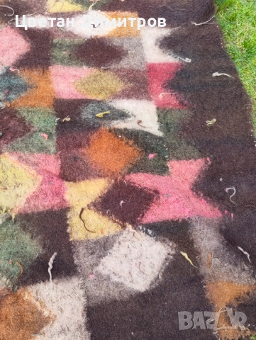 АНТИКВАРЕН ръчно тъкан вълнен килим/козяк, снимка 11 - Антикварни и старинни предмети - 54156752