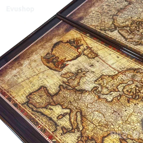 Премиум Табла Антична карта 48x48cm, снимка 6 - Шах и табла - 50176860