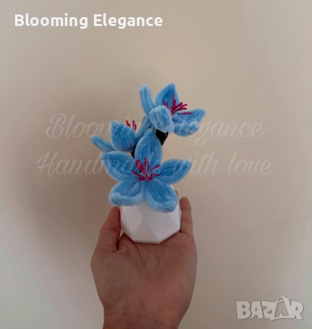 Вечни лилии от плюшена тел, снимка 3 - Подаръци за рожден ден - 51865364