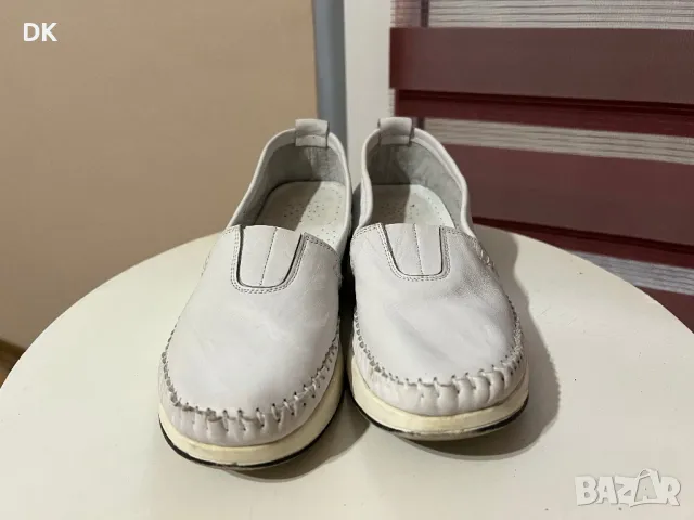 Бели мокасини кожа, снимка 3 - Дамски ежедневни обувки - 50426690