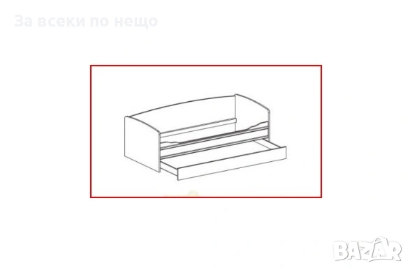 Легло с рамка VALENSIA 90-ТАПЧАН без матрак дъб сонома Код P1959, снимка 3 - Спални и легла - 53926145