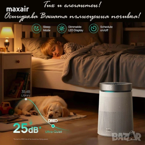 Пречиствател за въздух DREO Macro 606 (до 15-17 м2) * Гаранция 2 години, снимка 5 - Овлажнители и пречистватели за въздух - 53742680