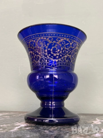 Кобалтово синя ваза със сребро, снимка 2 - Вази - 53922679