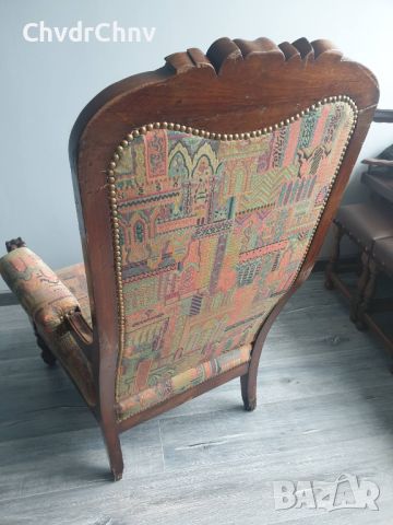 Винтидж кресло/голям масивен дървен стол/ръчна дърворезба, снимка 5 - Антикварни и старинни предмети - 46514432
