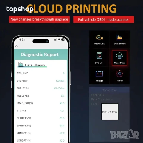 НОВ Професионален автомобилен диагностичен кодочетец V520 Full OBD2 EOBD, снимка 5 - Аксесоари и консумативи - 50511235