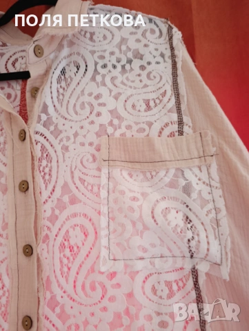 Ефектна риза с дантела, снимка 5 - Ризи - 53503346