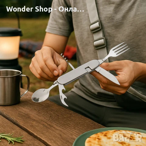 🗻🔪 Мултифункционално ножче 6 в 1 – всичко, от което се нуждаеш на открито!  , снимка 3 - Къмпинг мебели - 51416687