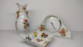 Винтидж сет часовник, ваза и пепелник Mille Fleur Kollektion, Germany. Ново в оригинална опаковка, снимка 1 - Декорация за дома - 46053838