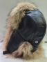 Дамска кожена шапка ушанка, лукс Енот -234, снимка 4
