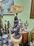 Прекрасна голяма антикварна холандска фигурална настолна лампа , снимка 1 - Антикварни и старинни предмети - 45218899