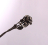 Старинна сребърна лъжица с релефна роза, снимка 6