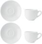 Нов Стилен комплект порцеланови еспресо чаши и чинии - 2 броя, 90 мл, снимка 1 - Други - 45879003