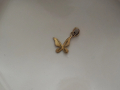 Сребърна висулка пеперуда с позлата , снимка 2