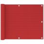 vidaXL Балконски параван, червен, 75x600 см, HDPE（SKU:311007