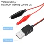 USB адаптер преходник за ток с 2 електрически кабела със щипки скоби тип крокодил тестови сонди, снимка 18