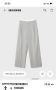 Елегантен широк крачол сив панталон с контрастен бял колан вътрешна вложка , снимка 2