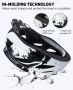 RaMokey Велосипедна каска с LED светлина, магнитни очила, сенник, регулируем размер 57-62 см, бяла, снимка 5