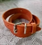 Елегантен дамски колан (3 см) – ЕСТЕСТВЕНА КОЖА – Цвят Коняк/Керемида, снимка 2
