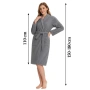 Луксозен Дамски Халат за Баня или СПА с джобове, Сив/Бял, снимка 13
