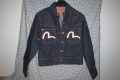 винтидж Evisu jeans jacket USA Ново яке от естествена кожа Италия дънково САЩ Vera pelle Italy, снимка 2