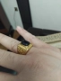 Мъжки пръстен неръждаема стомана масивен позлатен, снимка 9
