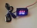 Двоен LED термометър за вграждане -20⁰..+100⁰, снимка 1