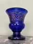 Кобалтово синя ваза със сребро, снимка 2