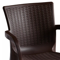 Удобен градински стол от полипропилен - Кафяв, снимка 2 - Столове - 44989841