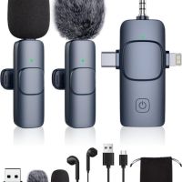 Нов Безжичен лавалиерен микрофон 20м обхват за видео и стрийминг, снимка 1 - Микрофони - 45806848