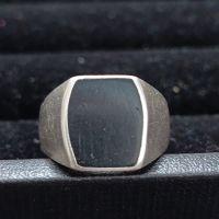 мъжки сребърен пръстен с емайл , снимка 1 - Пръстени - 45463642