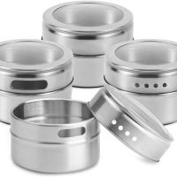 Комплект съдове за подправки на магнитна стойка, снимка 2 - Аксесоари за кухня - 45099438