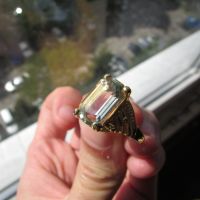 Сребърен пръстен със зелен аметист 13x8мм, 4гр., снимка 2 - Пръстени - 45403581