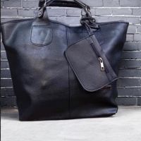 Дамска кожена чанта с аксесоар - портмоне, снимка 4 - Чанти - 46019455