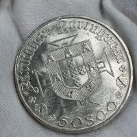 50 ескудо 1969 г, Португалия - сребърна монета, UNC, снимка 2 - Нумизматика и бонистика - 45855988