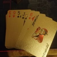 Златни карти за игра 2 чифта , снимка 4 - Карти за игра - 45101386