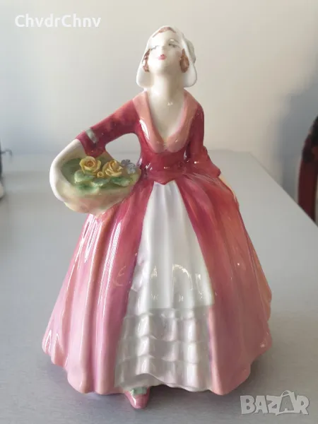 Голяма много стара английска порцеланова фигура Royal Doulton Janet/1932 статуетка 16см, снимка 1