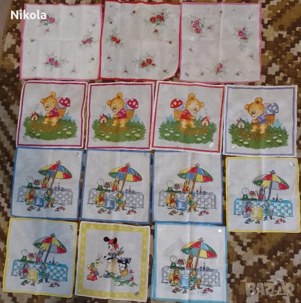 Винтидж памучни детски кърпички, снимка 1
