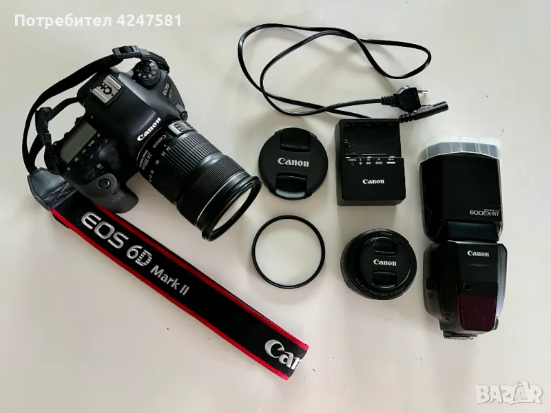 CANON EOS 6D mark II + два обектива и светкавица, снимка 1