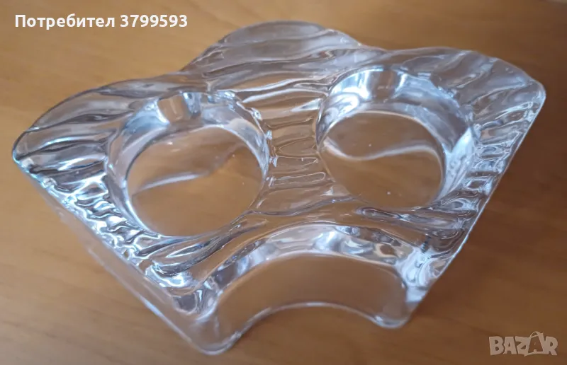 Стъклен свещник, снимка 1