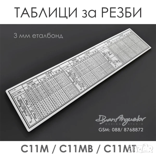 Таблица с резби за струг С11-М / С11-МВ / C11-MT , снимка 1
