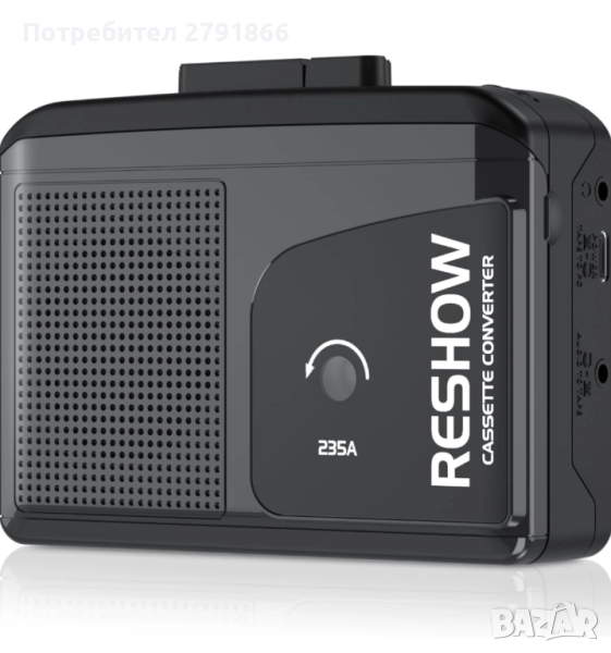 Преносим касетофон Reshow с USB C вграден високоговорител, конвертор от касета в MP3, снимка 1